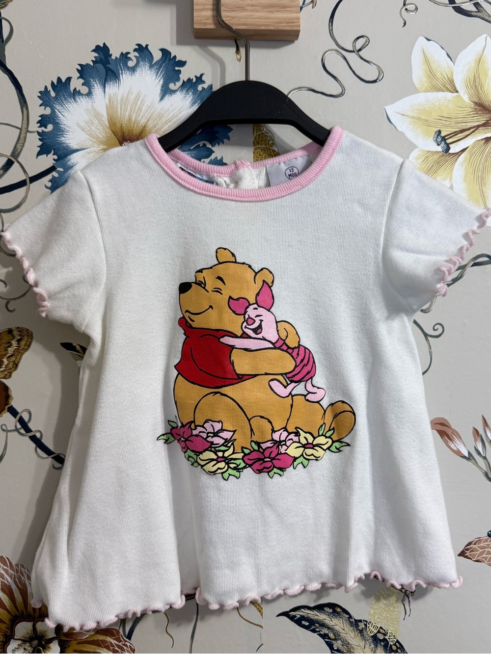 Vintage Pooh Baby Cute Girly Tee Shirt Size 12 Months Disney Babylove Shirt